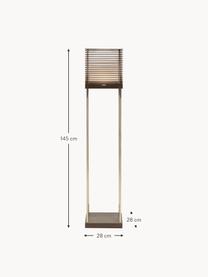 Kleine LED-Stehlampe Miya, dimmbar, Dekor: Metall, beschichtet, Helles Holz, Goldfarben, H 145 cm
