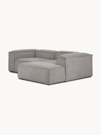 Modulares Ecksofa Lennon aus Cord, Bezug: Cord (92 % Polyester, 8 %, Gestell: Massives Kiefernholz, Spe, Füße: Kunststoff Dieses Produkt, Cord Grau, B 238 x T 180 cm, Eckteil links