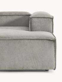 Modulares Ecksofa Lennon aus Cord, Bezug: Cord (92 % Polyester, 8 %, Gestell: Massives Kiefernholz, Spe, Füße: Kunststoff Dieses Produkt, Cord Grau, B 238 x T 180 cm, Eckteil links