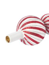 Ozdoba na czubek choinki Swirly, Szkło, Czerwony, odcienie srebrnego, Ø 8 x W 13 cm