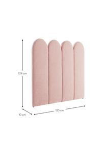 Tête de lit rembourrée chenille Miami, Tissu rose, larg. 125 x haut. 124 cm