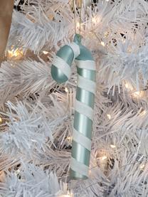 Ozdoba na vánoční stromeček Stripe, Sklo, Bílá, tyrkysová, Š 6 cm, V 15 cm
