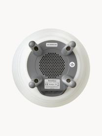 Mobile dimmbare LED-Gartenleuchte Synergy S mit Lautsprecher und Flaschenkühler, Lampenschirm: Kunststoff, Dekor: Aluminium, gebürstet, Griff: Leder, Weiß, Braun, Ø 32 x H 56 cm