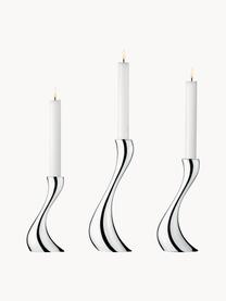 Set de candelabros de acero inoxidable Cobra, 3 uds., Acero inoxidable pulido, Plateado muy pulido, Set de diferentes tamaños