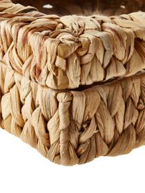 Caja de té de fibras naturales Iden, Caja: jacinto de agua, Marrón, An 23 x Al 10 cm