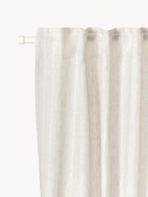 Rideaux semi-transparents avec ruflette multiple Birch, 2 pièces, 100 % pur lin, Beige clair, larg. 130 x long. 260 cm