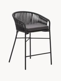 Tabourets de bar de jardin Yanet, 2 pièces, Tissu anthracite, noir, larg. 55 x haut. 85 cm