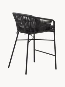 Tabourets de bar de jardin Yanet, 2 pièces, Tissu anthracite, noir, larg. 55 x haut. 85 cm