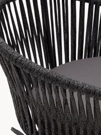Garten-Barstühle Yanet, 2 Stück, Bezug: 100 % Polyester, Gestell: Metall, galvanisiert, Webstoff Dunkelgrau, Schwarz, B 55 x H 85 cm