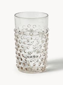 Set de vasos artesanales con relieves Hobnail, 6 uds., Vidrio, Greige, Ø 7 x Al 11 cm, 200 ml