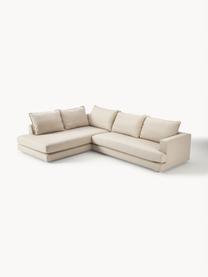 Ecksofa Tribeca, Bezug: 100 % Polyester Der hochw, Gestell: Massives Kiefernholz, FSC, Füße: Massives Buchenholz, lack, Webstoff Beige, B 274 x T 192 cm, Eckteil rechts