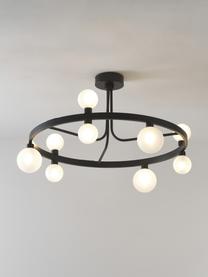 Lampada da soffitto Aglaia, Struttura: metallo rivestito, Paralume: vetro, Nero, bianco, Ø 86 x Alt. 50 cm