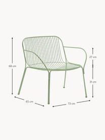 Sillón para exterior Hiray, Acero galvanizado pintado, Verde salvia, An 73 x F 65 cm