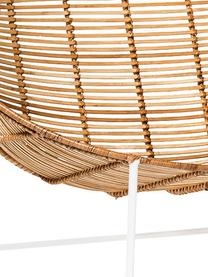 Sedia a dondolo Orinoco, Seduta: rattan, Cornice: metallo, Seduta: rattan<br>Struttura: bianco, Larg. 92 x Alt. 76 cm