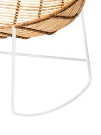 Sedia a dondolo Orinoco, Seduta: rattan, Cornice: metallo, Seduta: rattan<br>Struttura: bianco, Larg. 92 x Alt. 76 cm