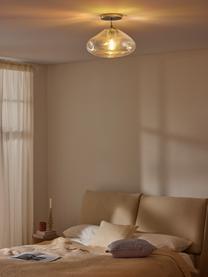 Lampada da soffitto in vetro iridescente Amora, Paralume: vetro, Baldacchino: metallo spazzolato, Iridescente, argentato, Ø 35 x Alt. 28 cm