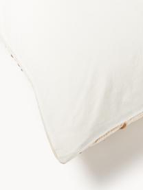 Taie d'oreiller en percale de coton Arabella, Tons bruns, blanc crème, larg. 50 x long. 70 cm