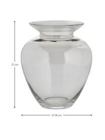 Mundgeblasene Glas-Vase Milia, Glas, Grau, transparent, Ø 18 x 21 cm