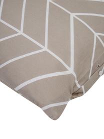 Flanell-Bettwäsche Yule mit grafischem Muster, Webart: Flanell Flanell ist ein k, Nougat, Weiß, 135 x 200 cm + 1 Kissen 80 x 80 cm