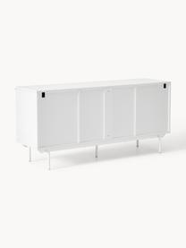 Credenza in legno Elona, Gambe: metallo verniciato a polv, Bianco, Larg. 160 x Alt. 75 cm