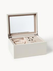 Coffret à bijoux avec miroir Taylor, Beige clair, haute brillance, larg. 26 x prof. 19 cm