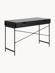 Petit bureau Angus, Noir, larg. 110 x prof. 50 cm