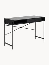 Petit bureau Angus, Noir, larg. 110 x prof. 50 cm