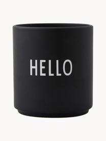 Tazza senza manico di design con scritta Favourite HELLO, Fine Bone China (porcellana)
Fine bone china è una porcellana a pasta morbida particolarmente caratterizzata dalla sua lucentezza radiosa e traslucida, Nero (Hello), Ø 8 x Alt. 9 cm, 250 ml