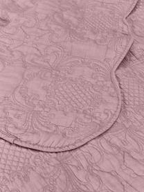 Narzuta z bawełny z haftem Madlon, Tapicerka: 100% bawełna, Lila, 180 x 250 cm (do łóżek do 140 x 200 cm)