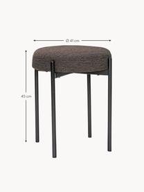 Tabouret rembourré Silo, Tissu brun foncé, noir, Ø 41 x haut. 45 cm