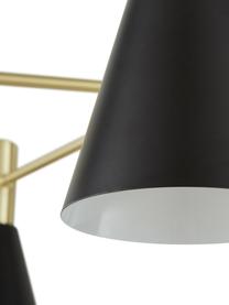 Závesná lampa Sia, Tienidlá: matná čierna Stropný kryt a konštrukcia: mosadzná, leštená