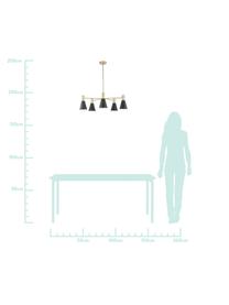Závesná lampa Sia, Tienidlá: matná čierna Stropný kryt a konštrukcia: mosadzná, leštená