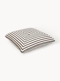 Coussin de sol de jardin rayé Cozy, Noir, larg. 85 x long. 85 x haut. 24 cm