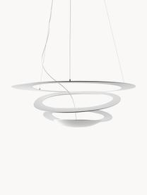 Grande suspension Pirce, larg. 69 cm, Aluminium, laqué, Blanc, larg. 69 x haut. 23 cm