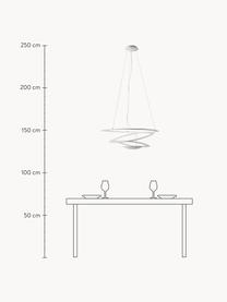 Grande suspension Pirce, larg. 69 cm, Aluminium, laqué, Blanc, larg. 69 x haut. 23 cm