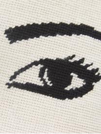 Mała poduszka z wypełnieniem Eyes, Biały, czarny, S 23 x D 30 cm