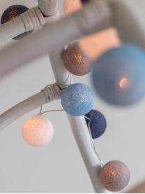 LED Lichterkette Colorain, Lampions: Polyester, Blautöne, Grau, Weiss, L 264 cm
