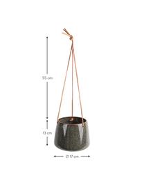 Hangende plantenpot Unique van keramiek, Keramiek, Groentinten, Ø 17 x H 13 cm