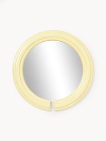 Miroir mural rond Mael, Jaune pâle, Ø 75 cm