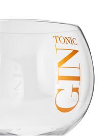 Verres gin tonic avec lettrage Gin, 6 pièces, Transparent, couleur cuivrée