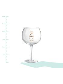 Gin Tonic Gläser mit Aufschrift, 6 Stück, Glas, Transparent, Kupferfarben, Ø 12 x H 22 cm