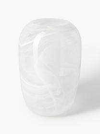 Handgefertigte Glas-Vase Helvi, H 30 cm, Glas, Weiss, semi-transparent, Ø 20 x H 30 cm