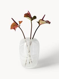 Ručne vyrobená sklenená váza Helvi, Sklo, Biela, polopriehľadná, Ø 20 x V 30 cm