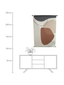 Wandobjekt Abby, Leinwand, Kunststoff, Weiss, Braun, Beige, Schwarz, 105 x 136 cm