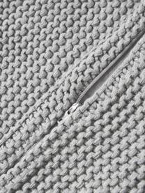 Housse de coussin en tricot de coton bio Adalyn, 100 % coton bio, certifié GOTS, Gris, larg. 40 x long. 40 cm