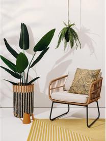 Tuin loungefauteuil Vistdal, Bekleding: 100% polyester, Poten: gepoedercoat staal, Geweven stof lichtbeige, beige, B 70 x D 70 cm