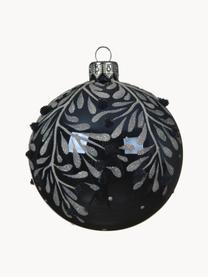Kerstballen Durra, 2 stuks, Glas, Donkerblauw, zilverkleurig, Ø 8 cm