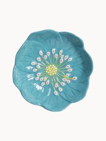 Miska ve tvaru květiny Flower, Glazovaná kamenina, Petrolejová, tvar květiny, Ø 18 cm, V 5 cm