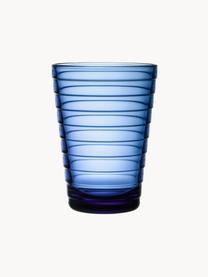 Vasos Aino Aalto, 2 uds., Vidrio, Azul transparente, Ø 7 x Al 9 cm, 220 ml