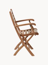 Sedia con braccioli da giardino in legno di teak York, Legno di teak levigato, Teak, Larg. 52 x Alt. 53 cm